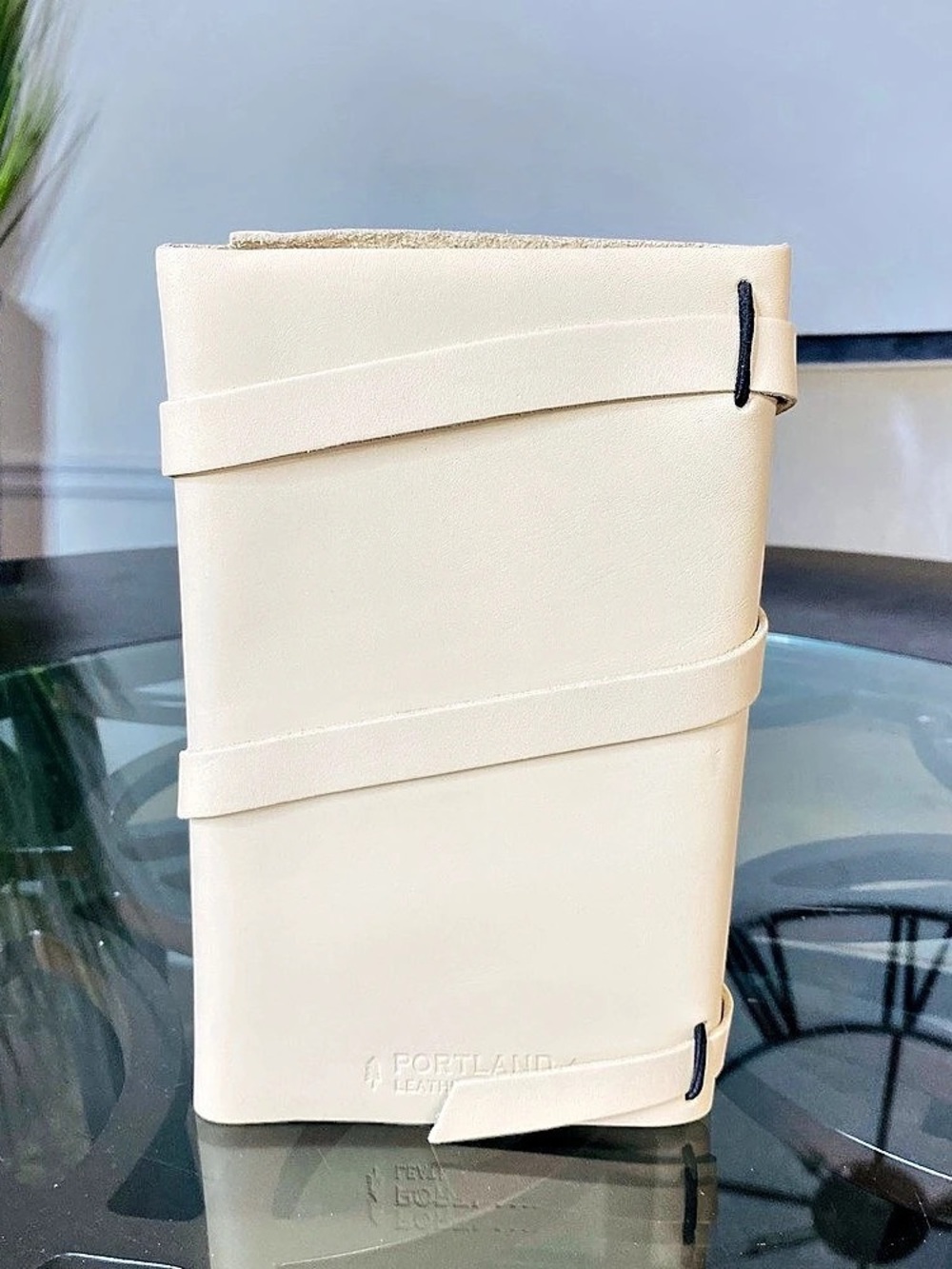 Portland Leather Goods Leather Wrap Journal in Cream